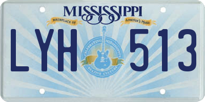 MS license plate LYH513