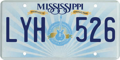MS license plate LYH526