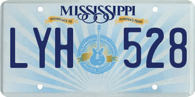 MS license plate LYH528