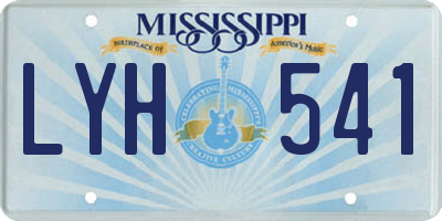 MS license plate LYH541