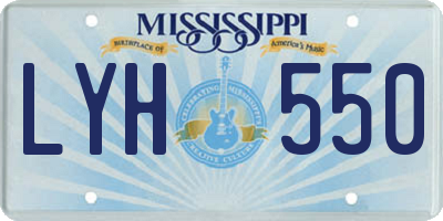 MS license plate LYH550