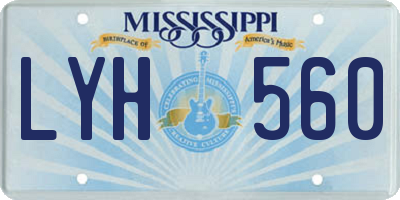 MS license plate LYH560