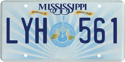MS license plate LYH561