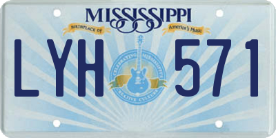 MS license plate LYH571