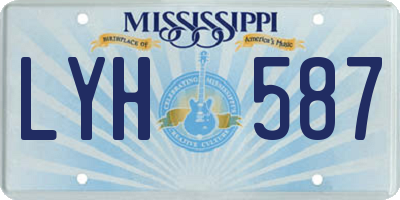 MS license plate LYH587