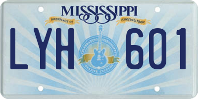 MS license plate LYH601