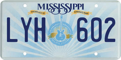 MS license plate LYH602