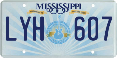 MS license plate LYH607