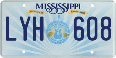 MS license plate LYH608