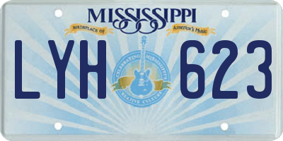 MS license plate LYH623