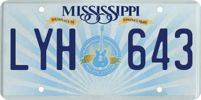 MS license plate LYH643