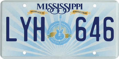MS license plate LYH646