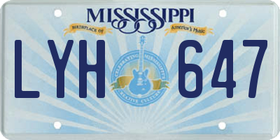 MS license plate LYH647
