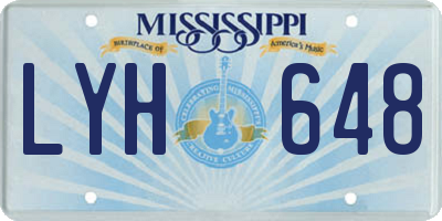 MS license plate LYH648