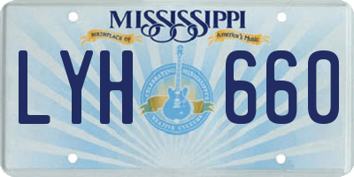 MS license plate LYH660