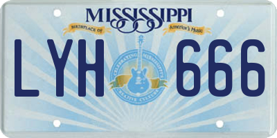 MS license plate LYH666