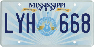MS license plate LYH668