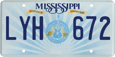 MS license plate LYH672