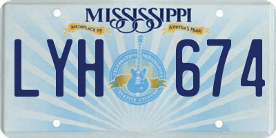 MS license plate LYH674