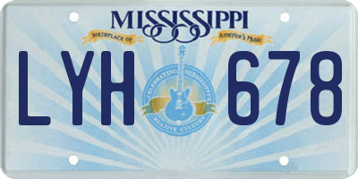 MS license plate LYH678
