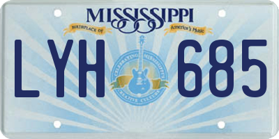 MS license plate LYH685