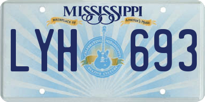 MS license plate LYH693