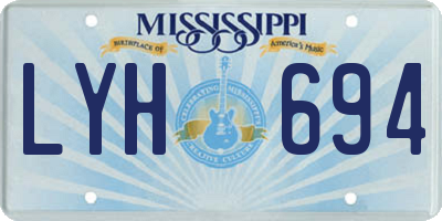 MS license plate LYH694