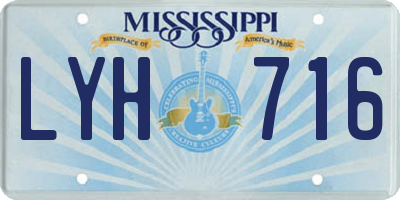 MS license plate LYH716
