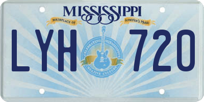 MS license plate LYH720