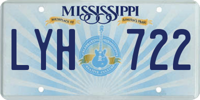 MS license plate LYH722