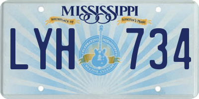 MS license plate LYH734