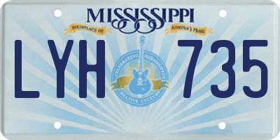 MS license plate LYH735