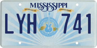 MS license plate LYH741