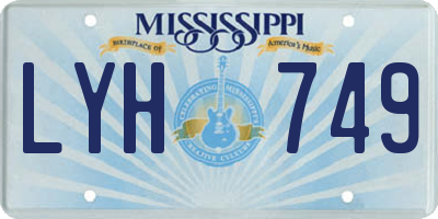 MS license plate LYH749