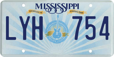 MS license plate LYH754