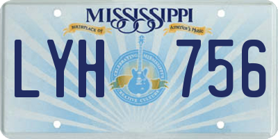 MS license plate LYH756