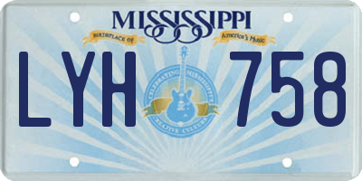MS license plate LYH758