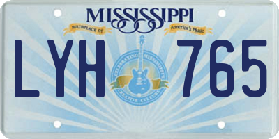 MS license plate LYH765