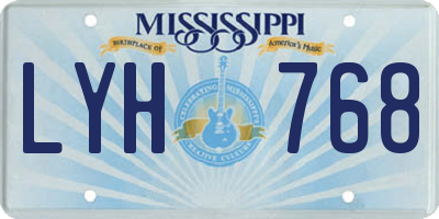 MS license plate LYH768