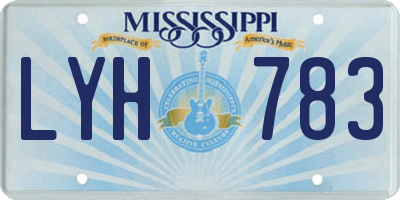 MS license plate LYH783