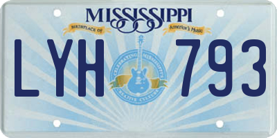 MS license plate LYH793