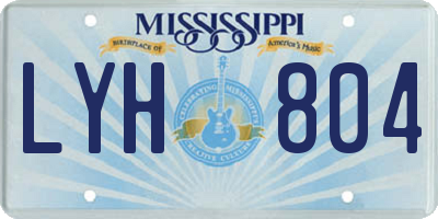 MS license plate LYH804