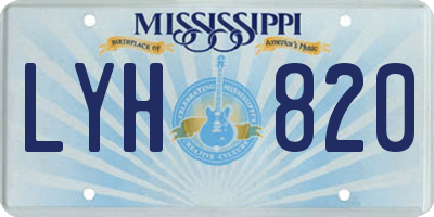 MS license plate LYH820