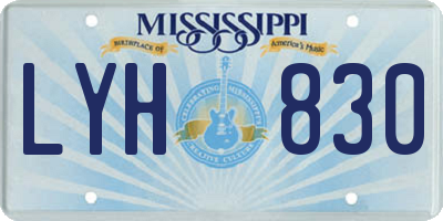 MS license plate LYH830