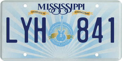 MS license plate LYH841