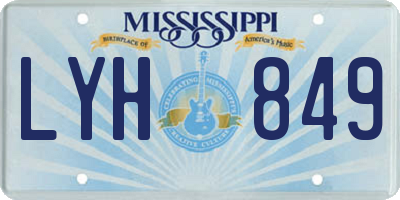 MS license plate LYH849