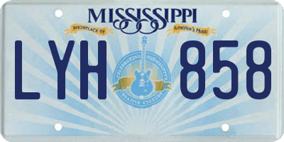 MS license plate LYH858