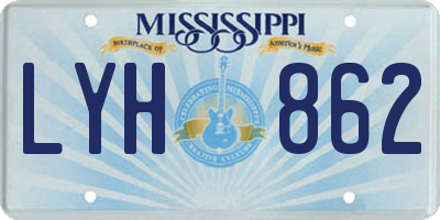 MS license plate LYH862
