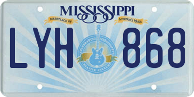 MS license plate LYH868