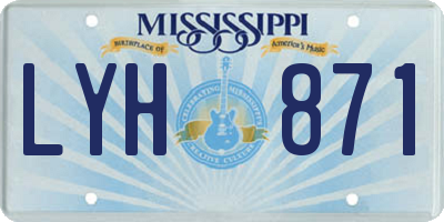 MS license plate LYH871